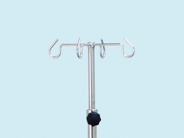 Porte-perfusion télescopique, crochets en métal